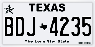 TX license plate BDJ4235