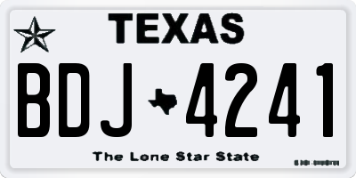 TX license plate BDJ4241