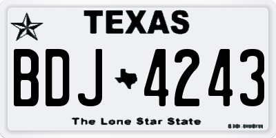 TX license plate BDJ4243