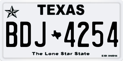 TX license plate BDJ4254