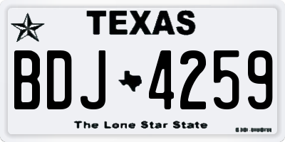 TX license plate BDJ4259