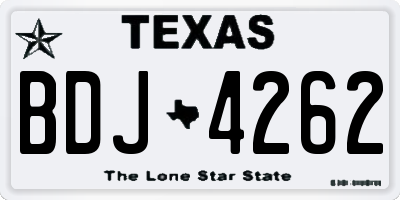 TX license plate BDJ4262