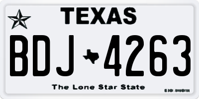TX license plate BDJ4263
