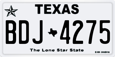 TX license plate BDJ4275