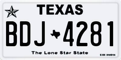 TX license plate BDJ4281