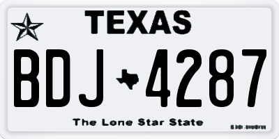 TX license plate BDJ4287