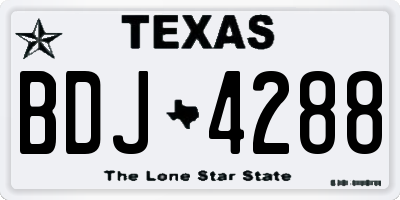 TX license plate BDJ4288