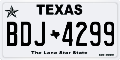 TX license plate BDJ4299