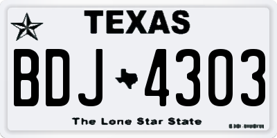 TX license plate BDJ4303