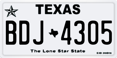 TX license plate BDJ4305