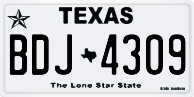 TX license plate BDJ4309