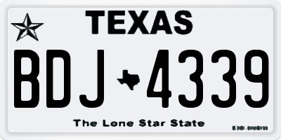TX license plate BDJ4339