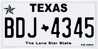 TX license plate BDJ4345