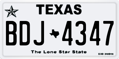 TX license plate BDJ4347