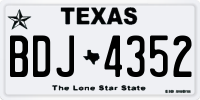 TX license plate BDJ4352