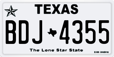 TX license plate BDJ4355