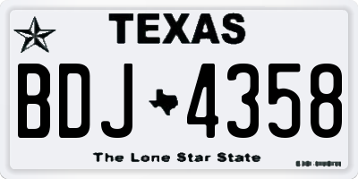 TX license plate BDJ4358