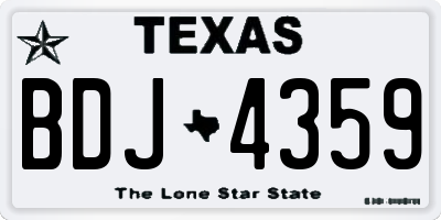 TX license plate BDJ4359