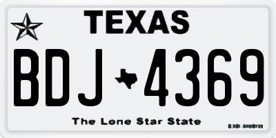TX license plate BDJ4369