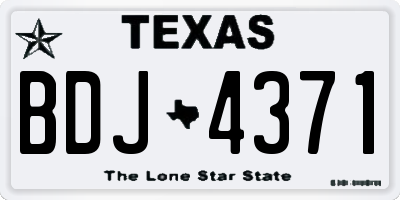 TX license plate BDJ4371