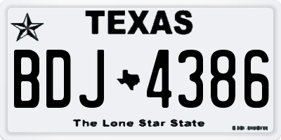 TX license plate BDJ4386
