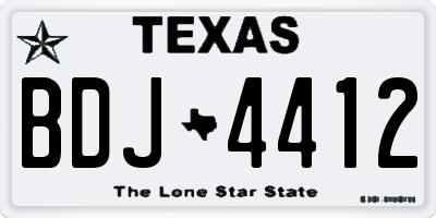 TX license plate BDJ4412