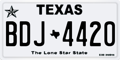 TX license plate BDJ4420