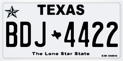 TX license plate BDJ4422