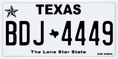 TX license plate BDJ4449