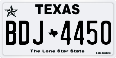 TX license plate BDJ4450
