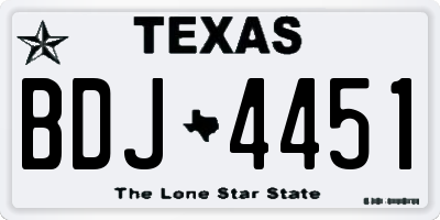 TX license plate BDJ4451