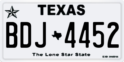 TX license plate BDJ4452