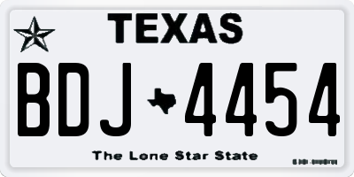 TX license plate BDJ4454