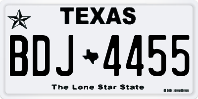 TX license plate BDJ4455