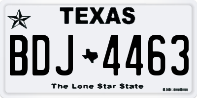 TX license plate BDJ4463