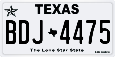 TX license plate BDJ4475