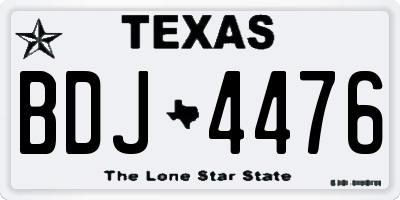 TX license plate BDJ4476