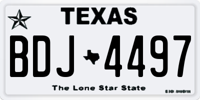 TX license plate BDJ4497