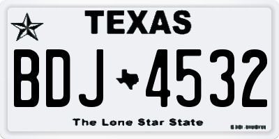 TX license plate BDJ4532