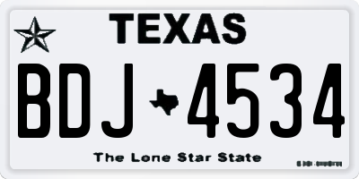 TX license plate BDJ4534