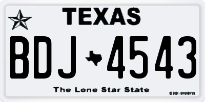 TX license plate BDJ4543