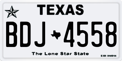 TX license plate BDJ4558