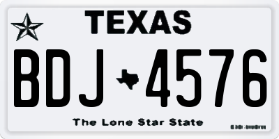 TX license plate BDJ4576