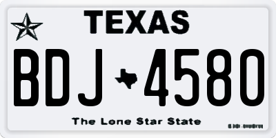 TX license plate BDJ4580