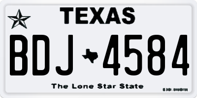 TX license plate BDJ4584