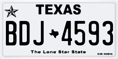 TX license plate BDJ4593