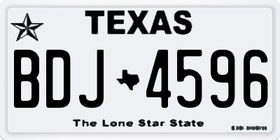 TX license plate BDJ4596