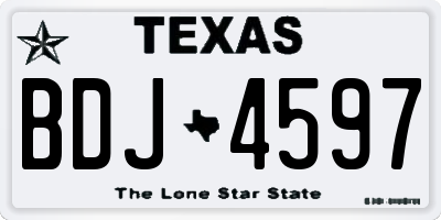 TX license plate BDJ4597