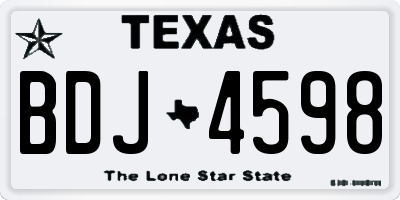 TX license plate BDJ4598