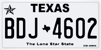 TX license plate BDJ4602